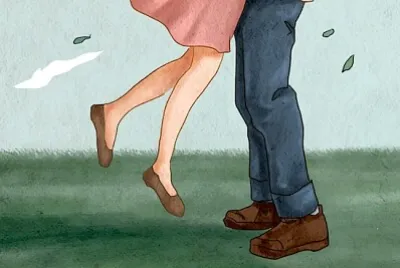 一對恩愛的夫妻擁抱並慶祝