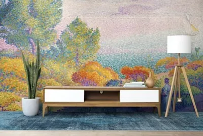 Två kvinnor vid stranden i vardagsrummet