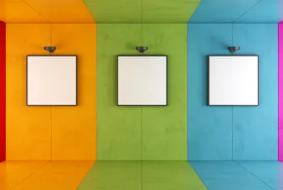 Farbenfrohe Galerie für moderne Kunst