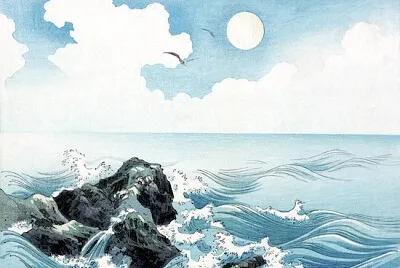 Meereswelle auf der Insel Kojima