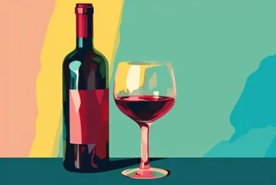 Bottiglia e bicchiere di vino