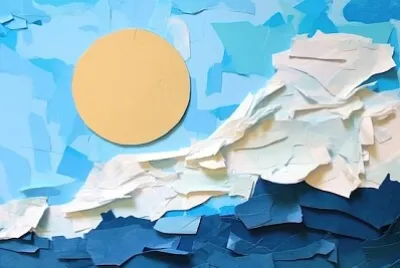 Arte di carta cielo blu