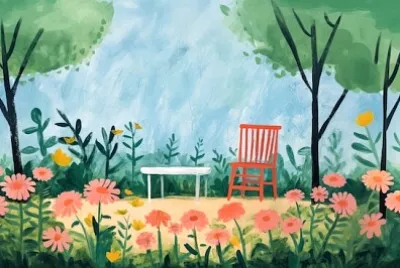 Scena del giardino - Pittura