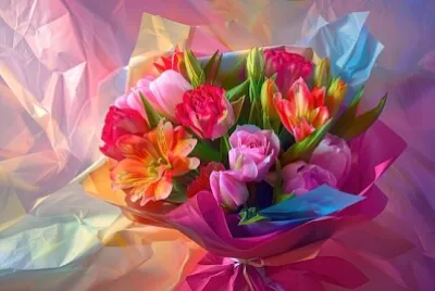 פאזל של זר פרחים