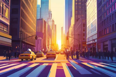 Belebte Stadtstraße