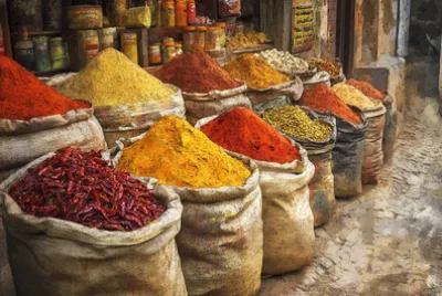 Bazar de especiarias indiano