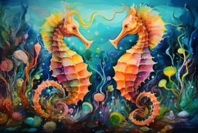 Underwater Dance of the Seahorses jigsaw puzzle