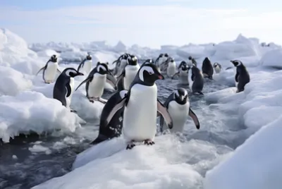 Penguins on a Snowy Day jigsaw puzzle