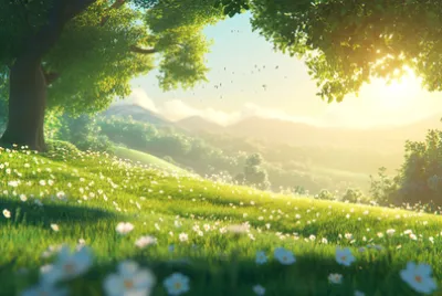 Sommerwiese im Morgengrauen