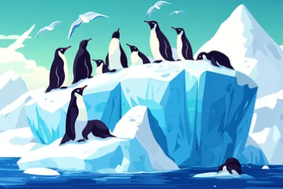 Pinguini sull'iceberg