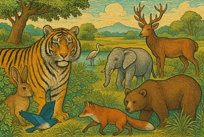 Ink-drawn Animal Masterpiece jigsaw puzzle