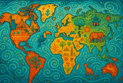 Folklore Global Wandteppich