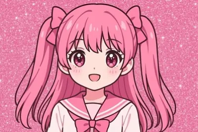 פאזל של נערת אנימה נוצצת