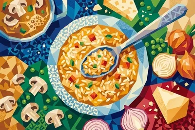 Risotto Réunion de famille colorée