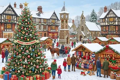 ハッピークリスマスの挨拶シーン