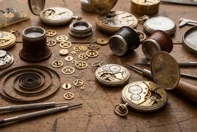 Taller de relojería vintage