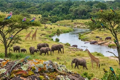 Variación de escena de animales 2 con