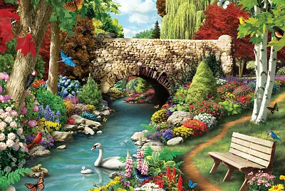 Cygnes et riviere jigsaw puzzle