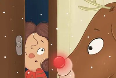 Rudolph at the door jigsaw puzzle