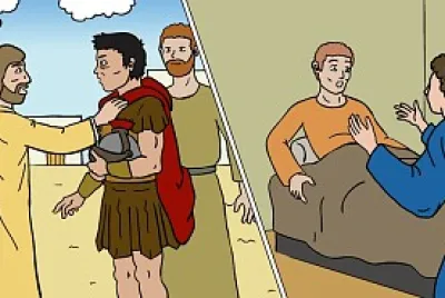 פאזל של JESUS SANA AL HIJO DE UN OFICIAL
