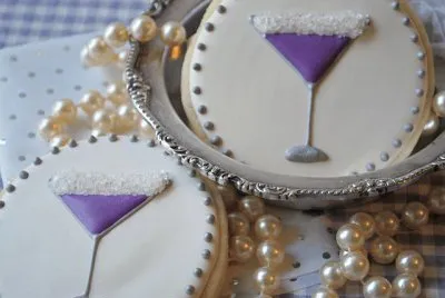 Cookies with Purple Martini Icing