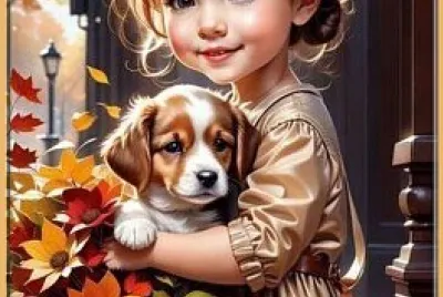Fillette et son chien