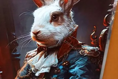 Hase in Jacke