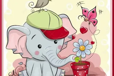 Eléphant avec casquette