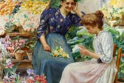 Dames et fleurs jigsaw puzzle