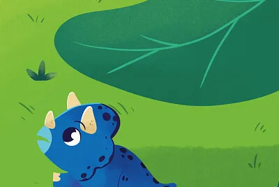 Tinysaurus under leaf jigsaw puzzle