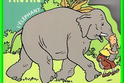Tintin avec un éléphant