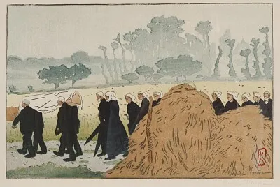 Henri Rivière, Enterrement à Trestraou, plate no.