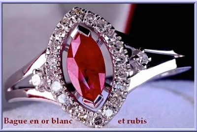 פאזל של Bague en or blanc et rubis