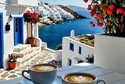 Café en Santorini jigsaw puzzle