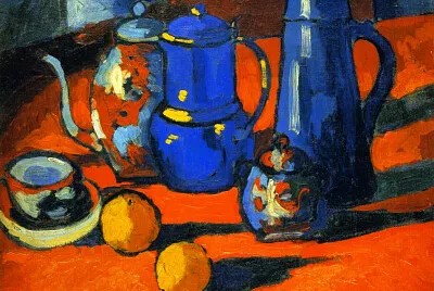 Vlaminck nature morte à la carafe bleue