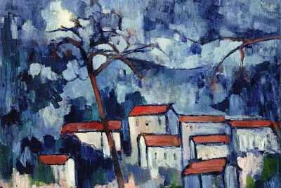 Vlaminck village bleu