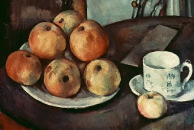 Cézanne pommes et tasse