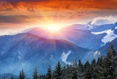 Sunrise over mountains