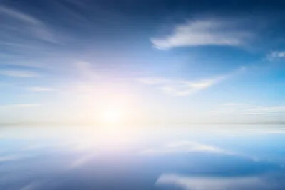 Sunrise mirroring at sea