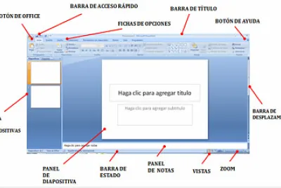 Partes de la ventana de Powerpoint 2010 jigsaw puzzle