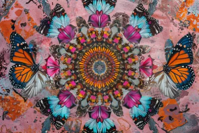 פאזל של Butterfly Mandala