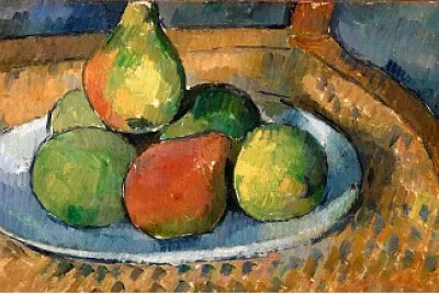 Cézanne fruits sur une chaise
