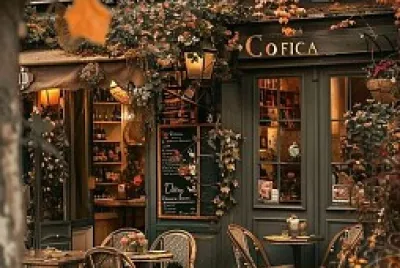 Autumn of peaceful street corne