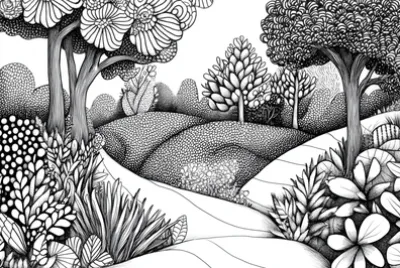 Zentangle Nature Scene