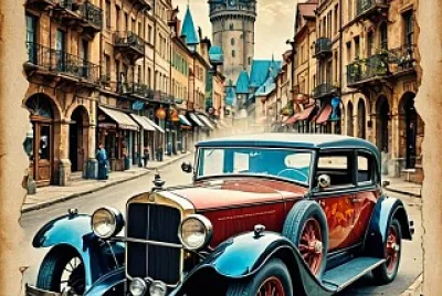 Vintage retro car jigsaw puzzle