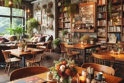 cafe and books jigsaw puzzle
