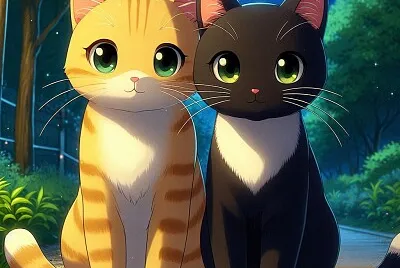 Gatos en la noche