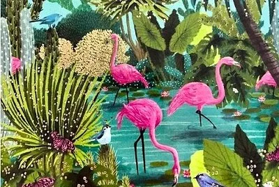 naïf brésilien ibis roses