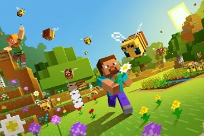 Minecraft fondo con abejas jigsaw puzzle