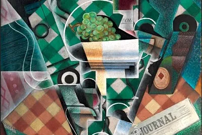 Juan Gris nappe à carreaux verts